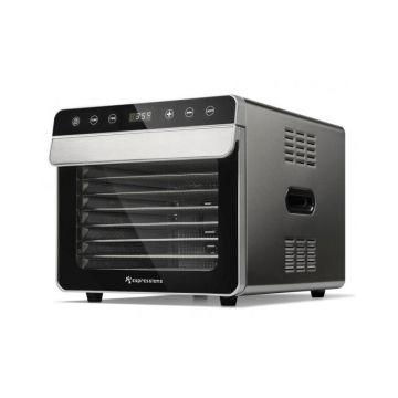 Deshidrator alimente cu 8 tavi Smart Food Espressions, 700W, Carcasa si tavi inox, Termostat 35-85°C, Timer 48 ore, Inox
