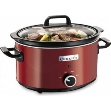 Slow cooker Crock Pot SCV400RD-050, 210 W, 3.5 l, 2 Setari gatit, Pastrare la cald, Vas de ceramica detasabil (Rosu)