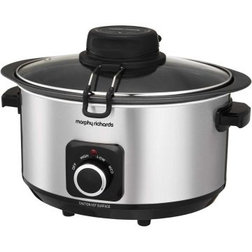 Slow cooker Morphy Richards Auto Stir 461010, 6.5 l, Argintiu